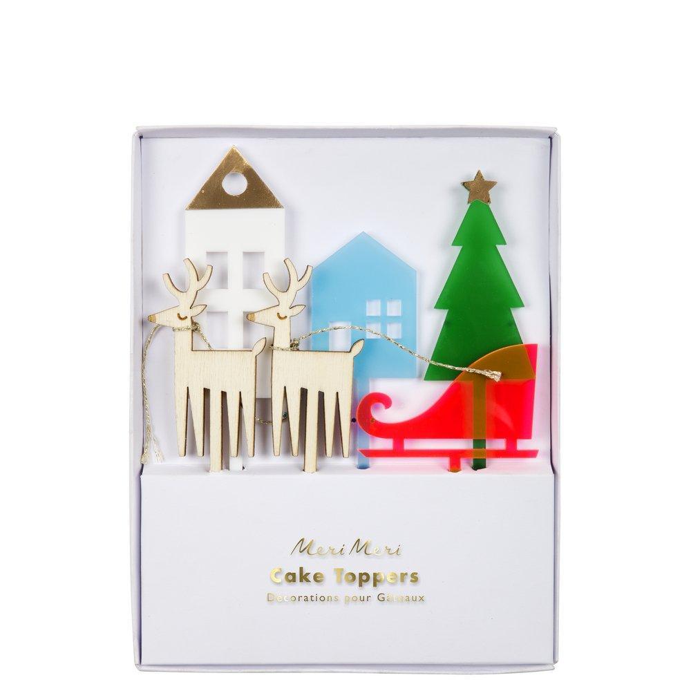 Sleigh Scene Christmas Cake Topper Decoration By Meri Meri - Vibrant Home